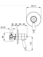 Bugnatese Oxford falsík alatti termosztátos zuhanycsaptelep, bronz 6377BR