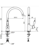Bugnatese Oxford mosogatócsaptelep, bronz 6381BR