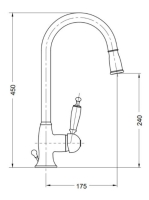 Bugnatese Oxford kihúzhatófejes mosogató csaptelep, króm 6395CR