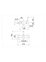 Bugnatese Denver zuhanycsaptelep, bronz 6438BR