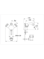 Bugnatese Axo bidé csaptelep leeresztővel, arany 644DO