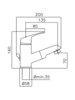 Bugnatese Xara mosdócsaptelep kihúzható fejjel, króm 6515CR