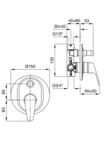 Bugnatese Xara fali alatti kádcsaptelep, króm 6572CR