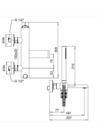 Bugnatese Simple kádcsaptelep zuhanyszettel, matt fekete 6602NE