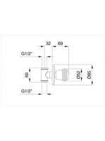 Bugnatese Axo csempeszelep 1/2" csatlakozással, arany 660DO