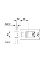 Bugnatese Axo csempeszelep 3/4" csatlakozással, bronz 662BR