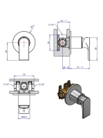 Bugnatese Simple falsík alatti zuhanycsaptelep alaptesttel, grafit fekete 6630GF
