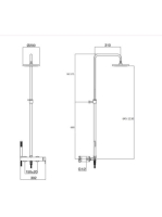 Bugnatese Simple zuhanyrendszer, matt fekete 6642CNE