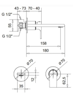 Bugnatese Simple falsík alatti mosdócsaptelep 15.5 cm-es kifolyóval, grafit fekete 6645GF