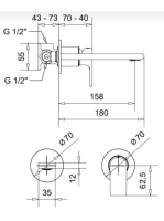 Bugnatese Simple falsík alatti mosdócsaptelep 15.5 cm-es kifolyóval, click-clack leeresztővel, króm 6645SCCR