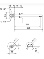 Bugnatese Simple falsík alatti mosdócsaptelep 21 cm-es kifolyóval, rozsdamentes acél hatású 6646NS