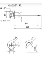 Bugnatese Simple falsík alatti mosdócsaptelep 21 cm-es kifolyóval, click-clack leeresztővel, matt fekete 6646SCNE