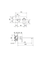 Bugnatese Simple falsík alatti mosdócsaptelep 21 cm-es kifolyóval, click-clack leeresztővel, matt fekete 6647SCNE