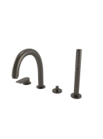 Bugnatese Simple kádperemre szerelheő 4-lyukas kádcsaptelep, grafit fekete 6655GF