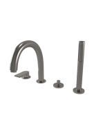 Bugnatese Simple kádperemre szerelheő 4-lyukas kádcsaptelep, rozsdamentes acél hatású 6655NS