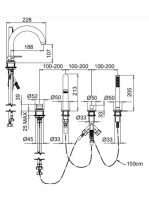 Bugnatese Simple kádperemre szerelheő 4-lyukas kádcsaptelep, matt fehér 6655BI