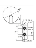 Bugnatese Simple falsík alatti zuhanycsaptelep 2 fogyasztóhoz, matt fehér 6672BI