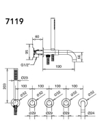 Bugnatese Moon falsík alatti zuhanyrendszer, króm 7119CR