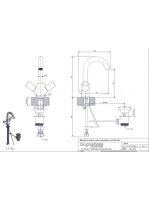 Bugnatese Moon mosdócsaptelep leeresztővel, szálcsiszolt nikkel 7134NS