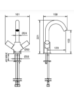 Bugnatese Moon mosdócsaptelep click-clack leeresztővel, szálcsiszolt arany 7134SCOS