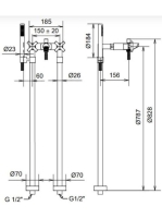 Bugnatese Rodos szabadonálló kádcsaptelep kézizuhannyal, króm 7300PCR