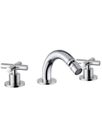 Bugnatese Rodos 3-lyukas bidé csaptelep click-clack leeresztővel, króm 7325SCCR