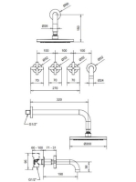 Bugnatese Rodos falsík alatti zuhanyrendszer, matt fekete 7328NE