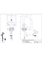 Bugnatese Rodos mosdócsaptelep leeresztővel, szálcsiszolt nikkel 7334NS
