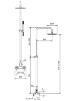 Bugnatese Rodos zuhanyrendszer, matt fekete 7347CNE