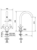 Bugnatese Rodos mosogatócsaptelep, matt fekete 7351NE