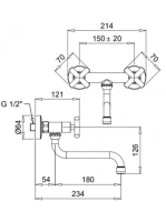 Bugnatese Rodos fali mosogatócsaptelep, bronz 7352BR