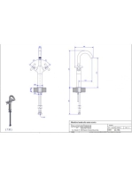 Bugnatese Rodos magasított mosdócsaptelep leeresztő nélkül, szálcsiszolt nikkel 7355SNS