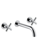 Bugnatese Rodos 3-lyukas fali mosdócsaptelep click-clack leeresztővel, 19 cm-es kifolyóval, króm 7365SCCR