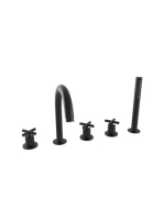 Bugnatese Rodos peremre szerelhető 5-lyukas kádcsaptelep, matt fekete 7380NE