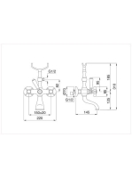 Bugnatese Princeton kádcsaptelep zuhanyszettel, króm/arany 800CRDO