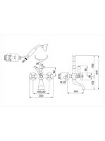 Bugnatese Princeton kádcsaptelep zuhanyszettel, bronz 802BR