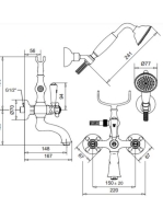 Bugnatese Arcadia kádcsaptelep zuhanyszettel, króm/arany 8302CRDO