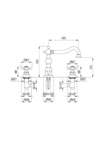 Bugnatese Arcadia 3-lyukas mosdócsaptelep automata leeresztővel, króm 8312CR