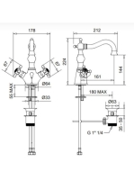 Bugnatese Arcadia mosdócsaptelep automata leeresztővel, arany 8334DO