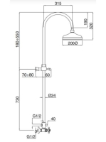 Bugnatese Arcadia zuhanyrendszer, bronz 8347CBR