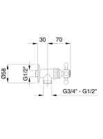 Bugnatese Arcadia sarokszelep 1/2-3/8″ csatlakozással, króm/arany 8357CRDO