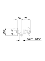 Bugnatese Arcadia sarokszelep 1/2-1/2″ csatlakozással, bronz 8358BR