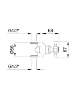 Bugnatese Arcadia csempeszelep 3/4" csatlakozással, bronz 8362BR