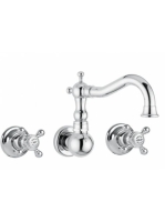 Bugnatese Arcadia 3-lyukas fali mosdócsaptelep Click-Clack leeresztővel, 22 cm-es kifolyóval, bronz 8370SCBR