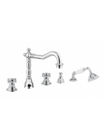 Bugnatese Arcadia peremre szerelhető 5-lyukas kádcsaptelep, króm/arany 8380CRDO