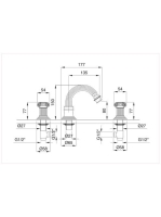 Bugnatese Olympia 3-lyukas bidé csaptelep leeresztővel, arany 8425DO