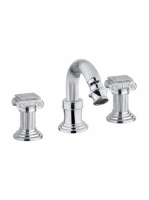 Bugnatese Olympia 3-lyukas bidé csaptelep leeresztővel, szálcsiszolt nikkel 8425NS