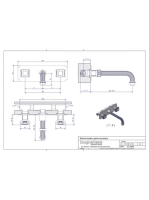 Bugnatese Olympia 3-lyukas fali mosdócsaptelep leeresztő nélkül, 25 cm-es kifolyóval, bronz 8472BR