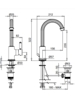 Bugnatese Athena mosdócsaptelep leeresztővel, króm 8513CR