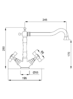 Bugnatese Princeton mosogatócsaptelep, bronz 851BR